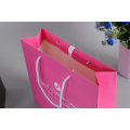 Custom Printed Personalized Pink Matte Laminated Retail Shopping Euro Tote Paper Bag with Logos